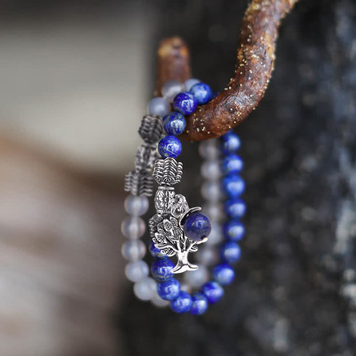 Pulsera de árbol de la vida de cristal natural
