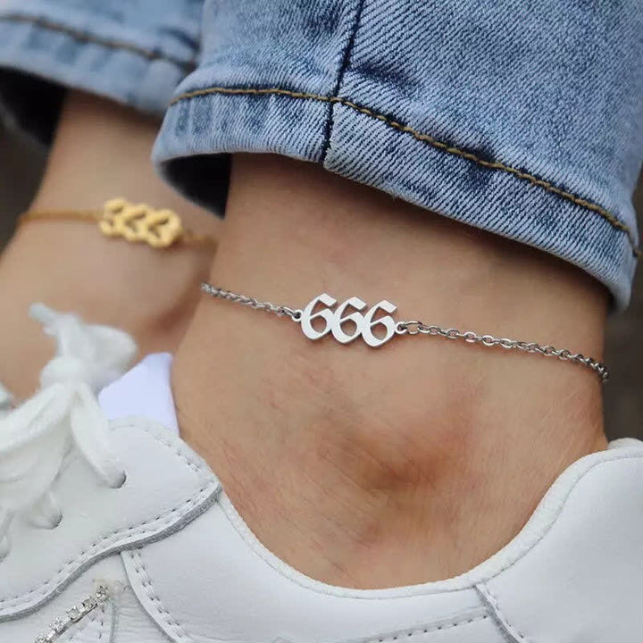 Pulsera de tobillo espiritual con números de ángel