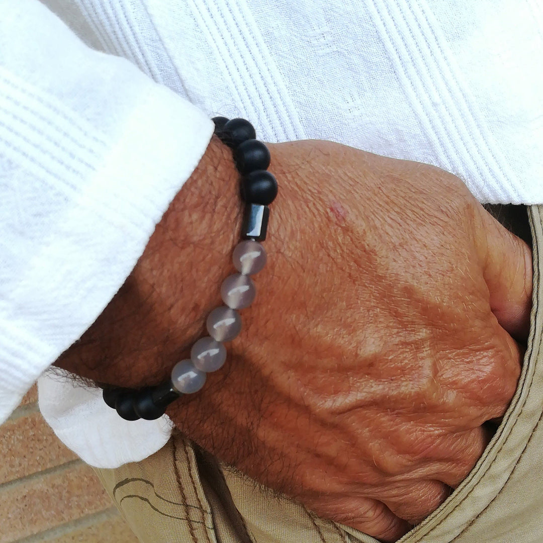 Pulsera con piedras preciosas apilables para hombre de Olivenorma