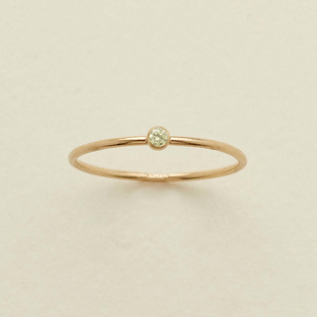 Anillo fino con piedra natal de Olivenorma para el día del nacimiento de 12 meses