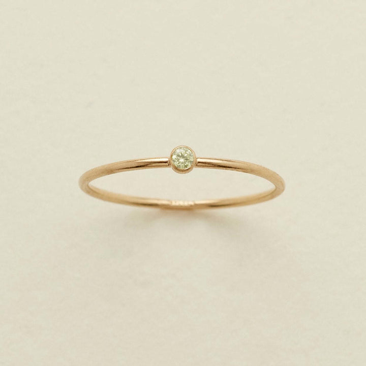 Anillo fino con piedra natal de Olivenorma para el día del nacimiento de 12 meses