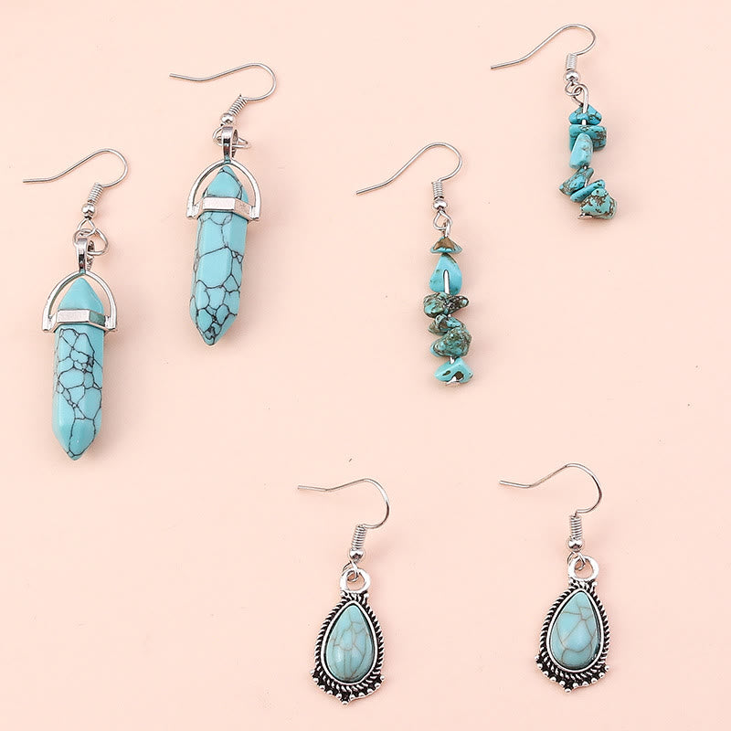 Conjunto de collar multicapa con pendientes y turquesa de Olivenorma