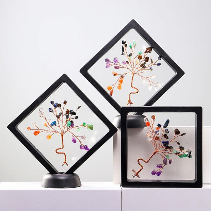 Decoración de árbol de la suerte con cristales de chakras de Olivenorma