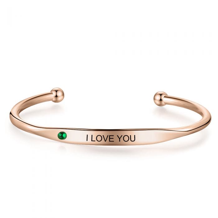 Pulsera personalizada con grabado de piedra natal de Olivenorma