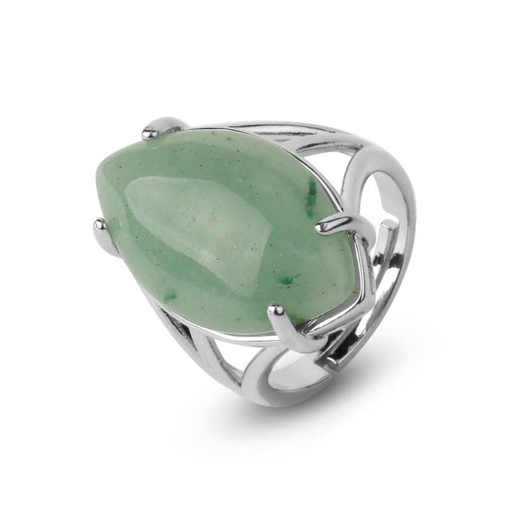 Anillo ajustable con forma de semilla de melón y amatista de Olivenorma