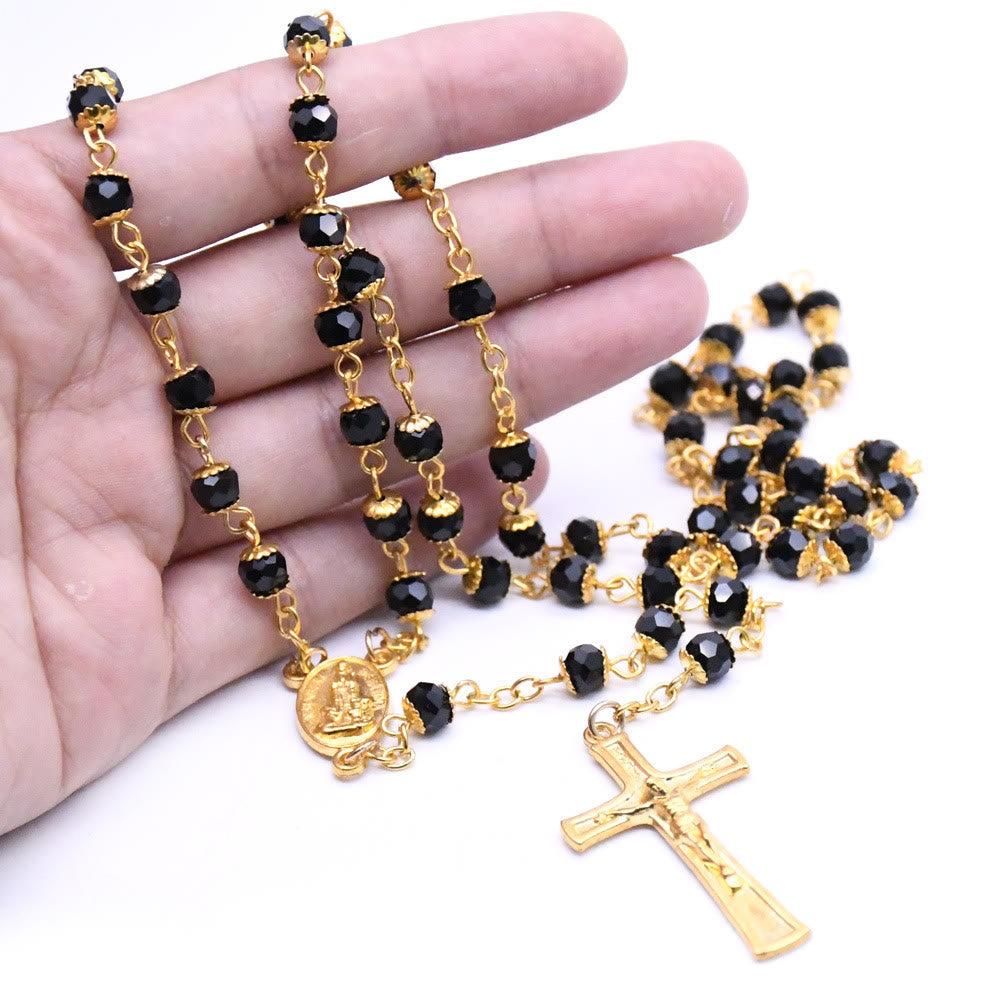 Collar rosario de obsidiana de Olivenorma