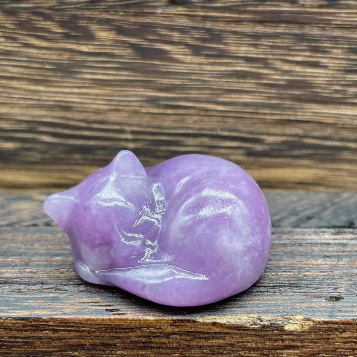 Adorno con piedras preciosas de gato de cristal natural de 4 cm de Olivenorma