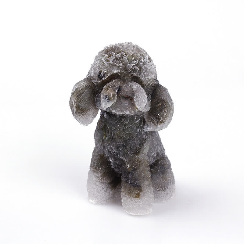 Adorno con piedras preciosas de caniche de cristal natural de Olivenorma