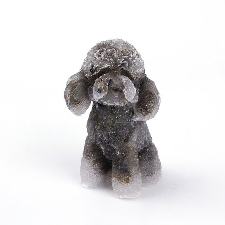 Adorno con piedras preciosas de caniche de cristal natural de Olivenorma