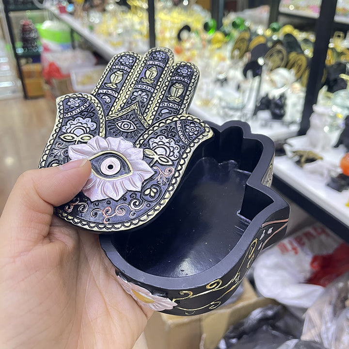 Adorno decorativo para caja de Hamsa con ojo malvado pintado a mano de Olivenorma