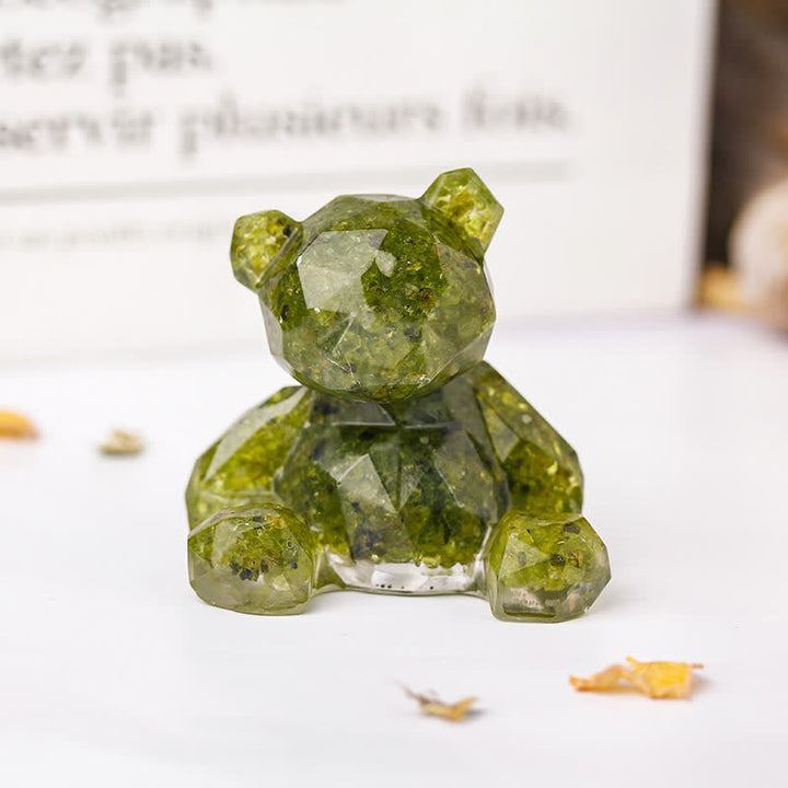 Espejo de Olivenorma con oso sentado y piedras preciosas decorativas