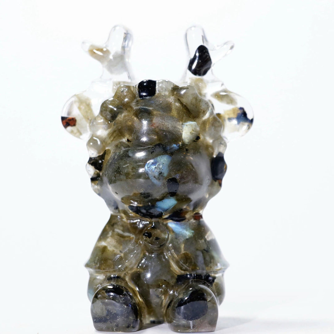 Adorno de alce de cristal natural de Olivenorma, decoración con piedras preciosas