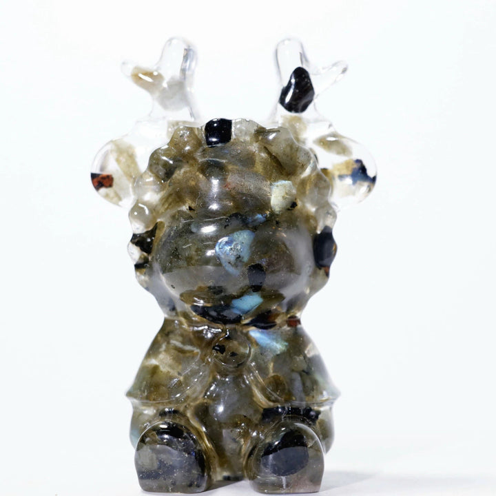 Adorno de alce de cristal natural de Olivenorma, decoración con piedras preciosas