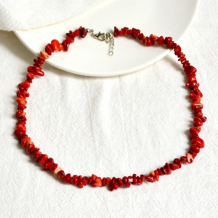 Collar de piedra de cristal pulida de forma irregular de Olivenorma