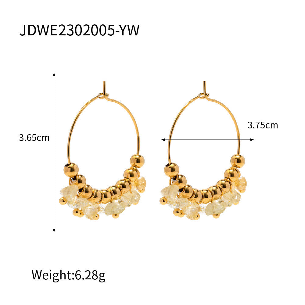Pendientes de acero inoxidable con grava natural de Olivenorma