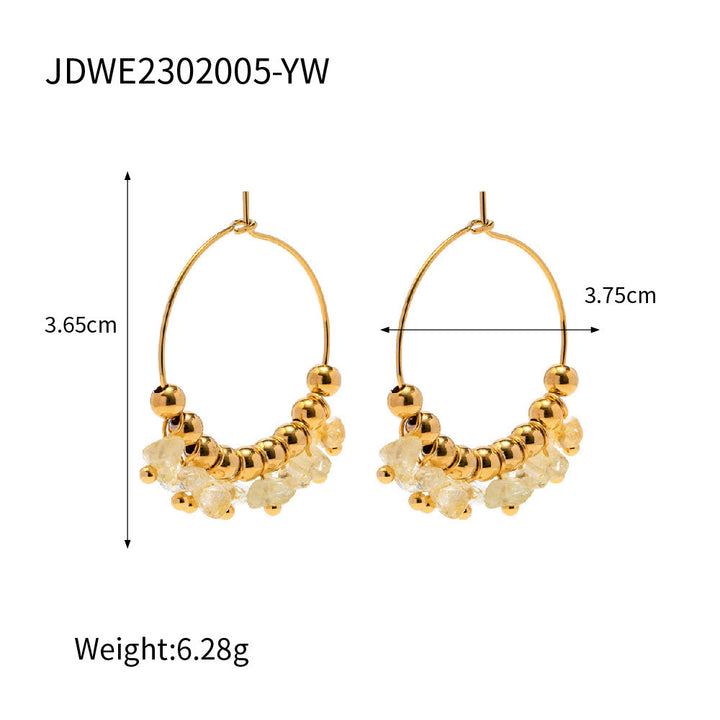 Pendientes de acero inoxidable con grava natural de Olivenorma