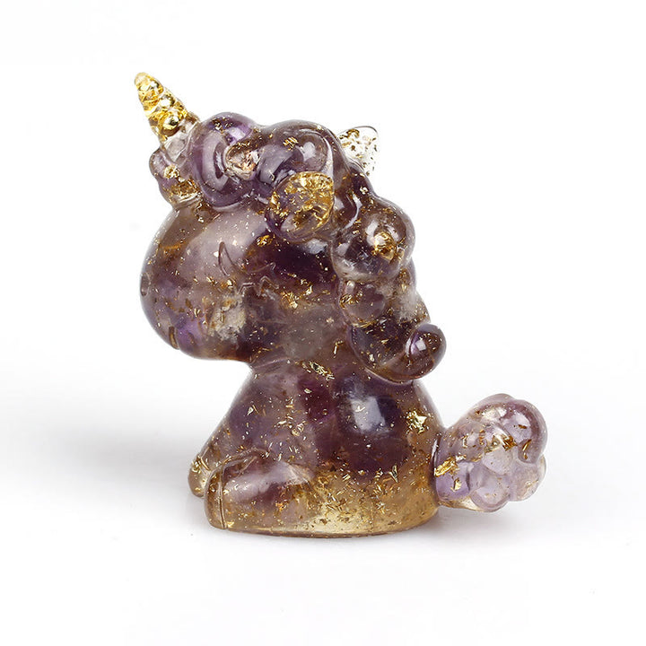 Decoración con piedras preciosas de unicornio de cristal de Olivenorma