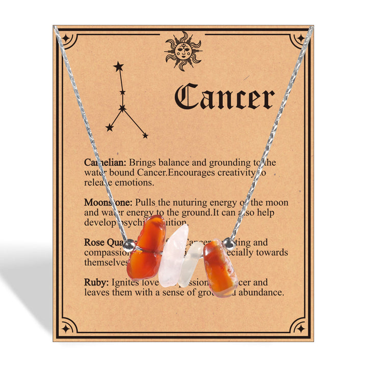 Gargantilla con signo del zodiaco de piedra natural Olivenorma