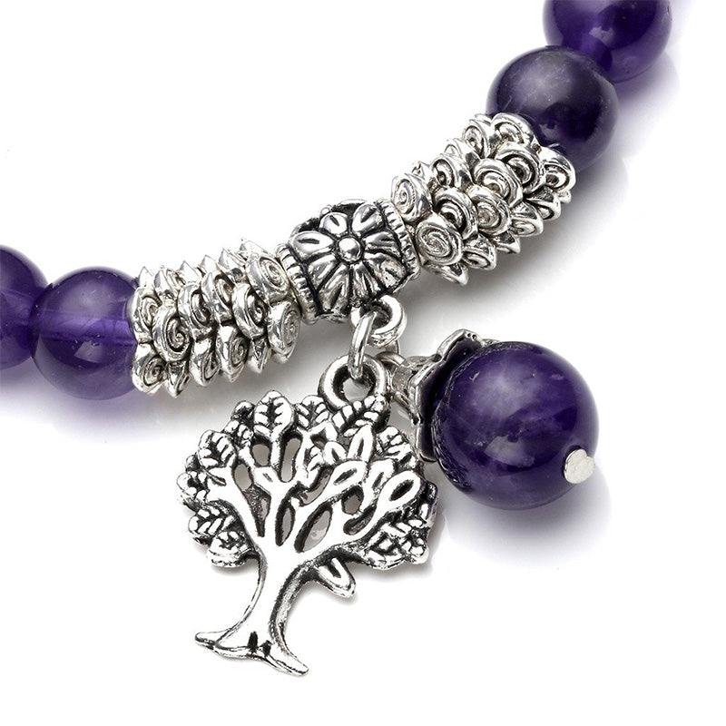 Pulsera de árbol de la vida de cristal natural