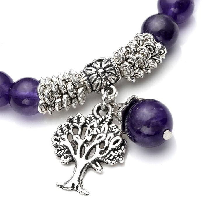 Pulsera de árbol de la vida de cristal natural