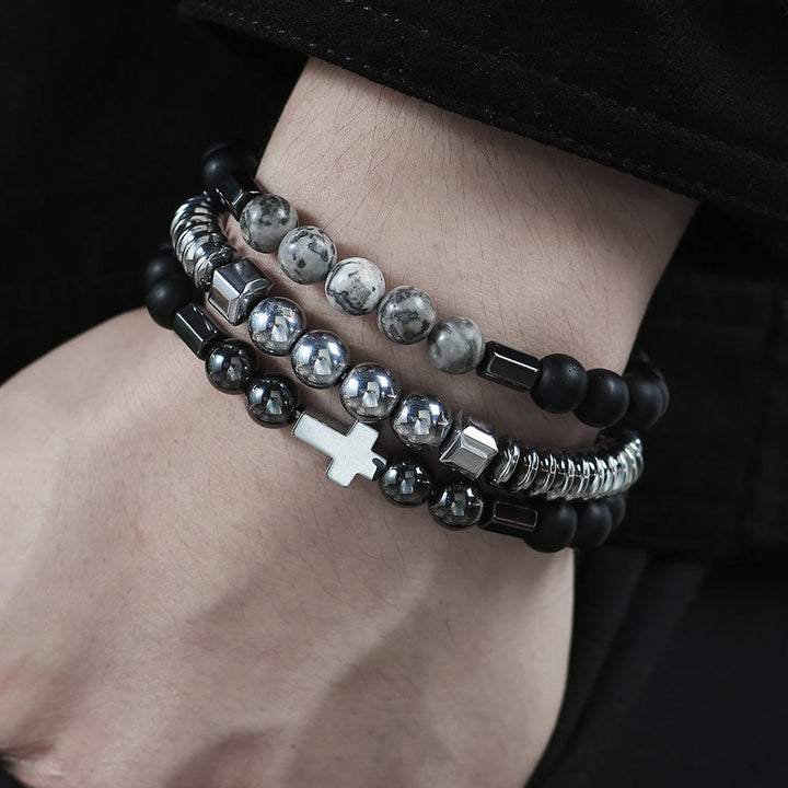 Pulsera con piedras preciosas apilables para hombre de Olivenorma