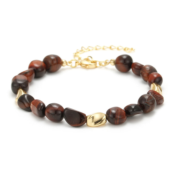 Pulsera de cobre de 18 quilates con piedra natural multicolor irregular de Olivenorma