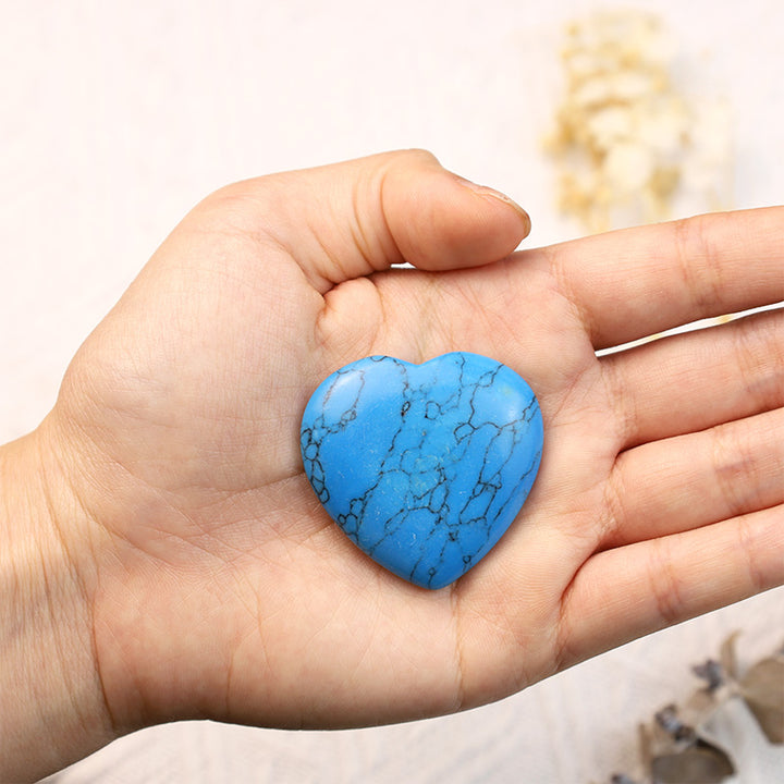 Piedra de preocupación con forma de corazón de turquesa azul de Olivenorma