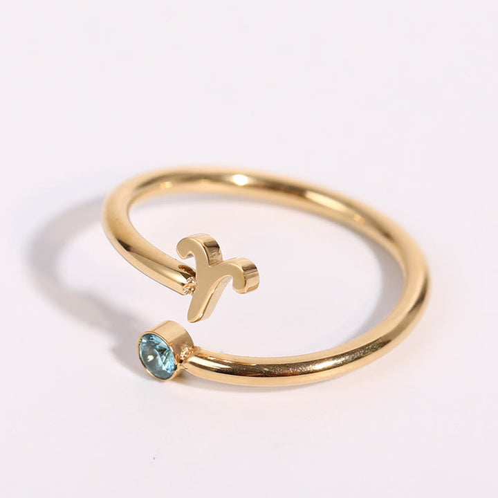 Anillo con piedra de nacimiento del zodíaco Olivenorma