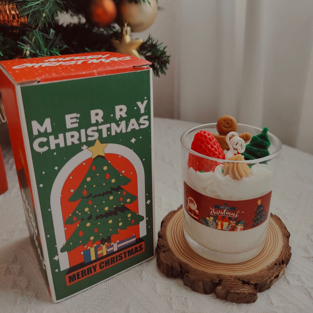 Vela navideña con forma de alce, muñeco de nieve y Papá Noel de Olivenorma 