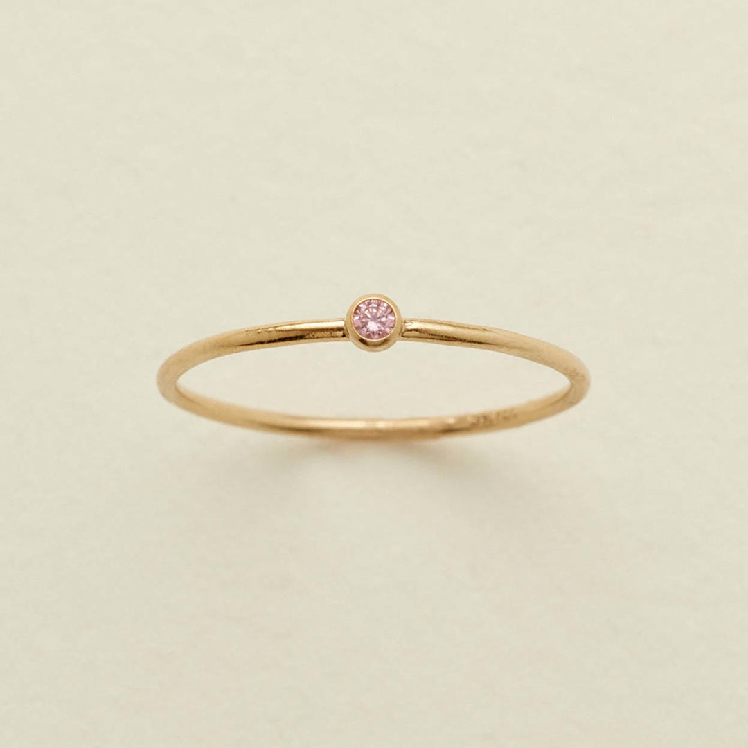 Anillo fino con piedra natal de Olivenorma para el día del nacimiento de 12 meses