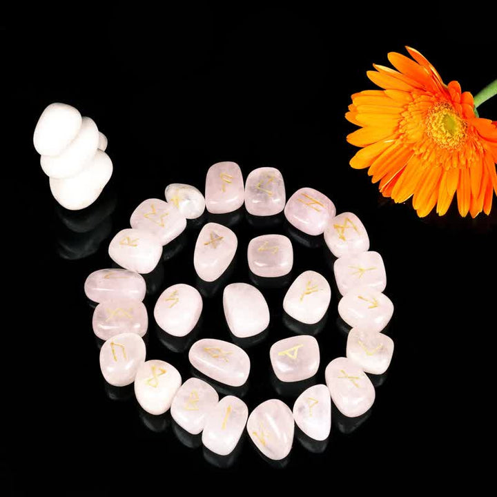 Piedra preciosa tallada con alfabeto rúnico de Olivenorma, equilibrio de piedra, decoración