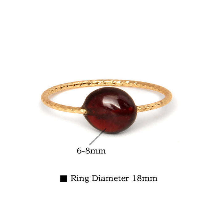 Juego de anillos de cristal irregular con piedra natural Olivenorma