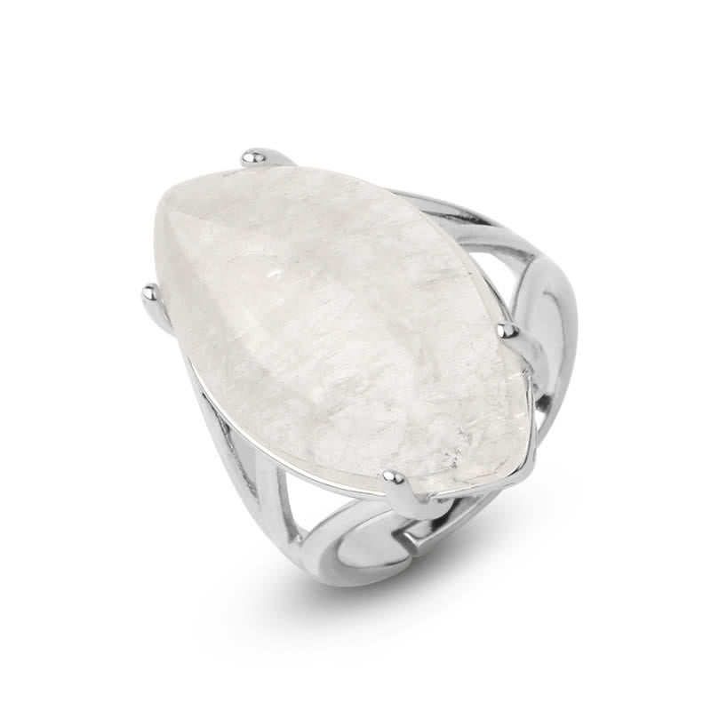 Anillo ajustable con forma de semilla de melón y amatista de Olivenorma