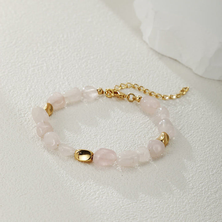 Pulsera de cobre de 18 quilates con piedra natural multicolor irregular de Olivenorma