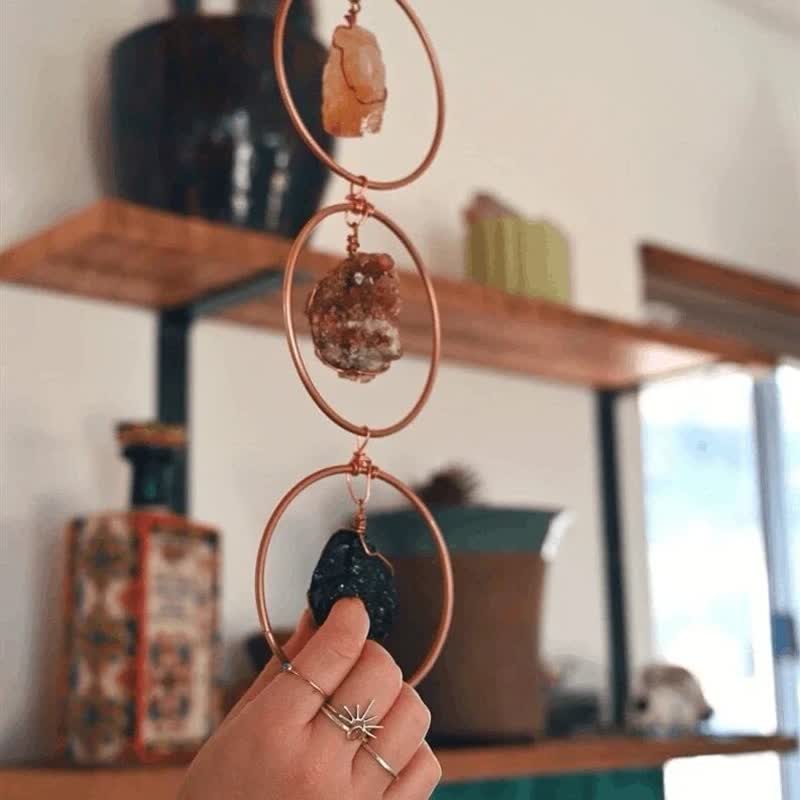 Decoración de pared con piedras preciosas de cristal crudo de Olivenorma Chakra