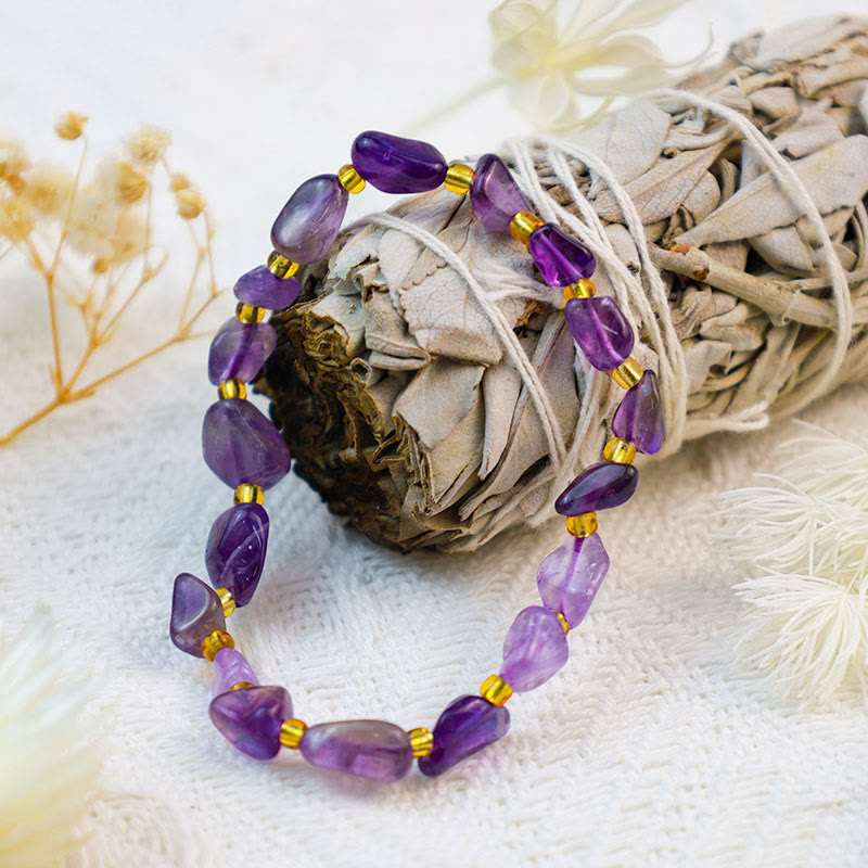 Pulsera de grava de cristal irregular hecha a mano de Olivenorma