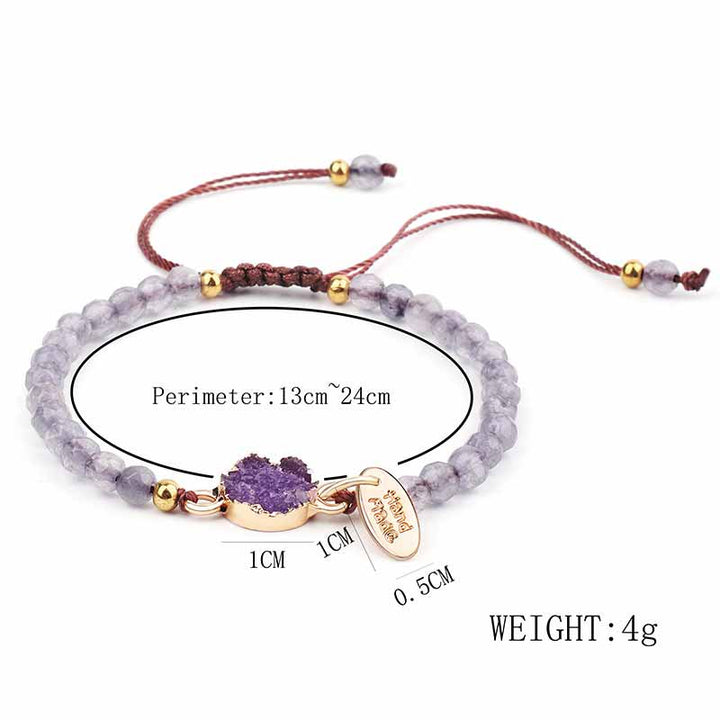 Pulsera de amatista, aventurina verde y cuarzo rosa de Olivenorma