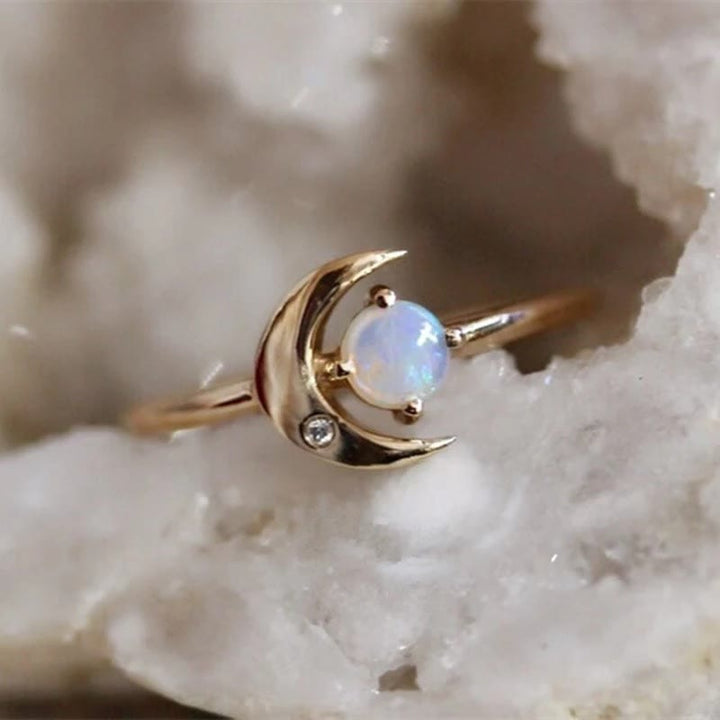 Anillo creativo de piedra lunar "Luna de mi vida" de Olivenorma