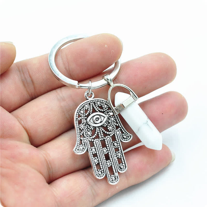 Llavero de cristal con la mano de Fátima inspiradora de Olivenorma