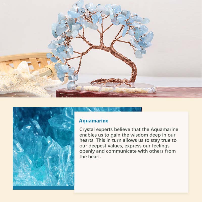 Árbol de Feng Shui con piedra de cristal natural Olivenorma