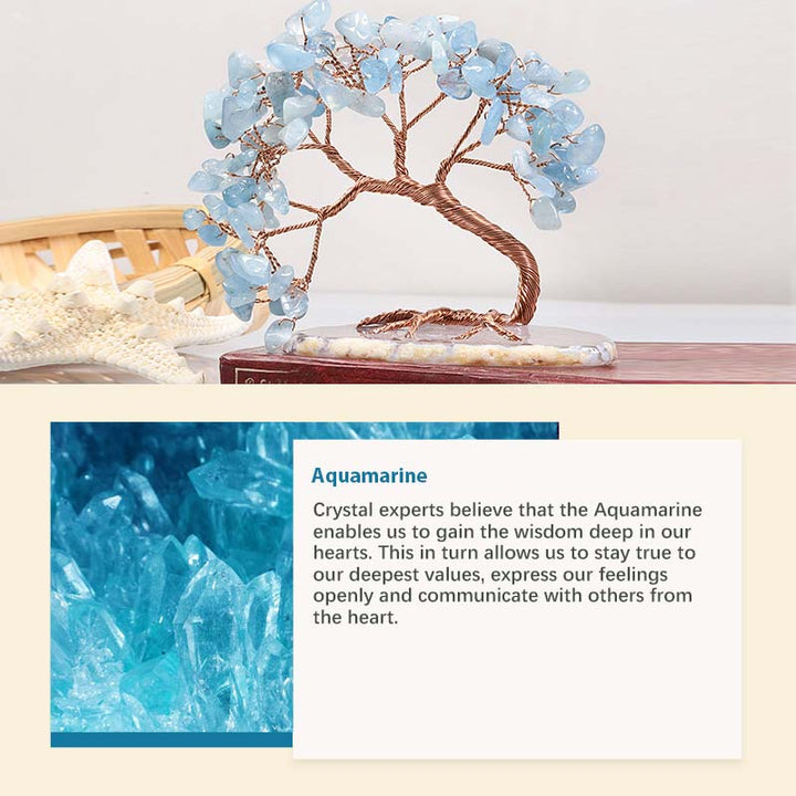 Árbol de Feng Shui con piedra de cristal natural Olivenorma