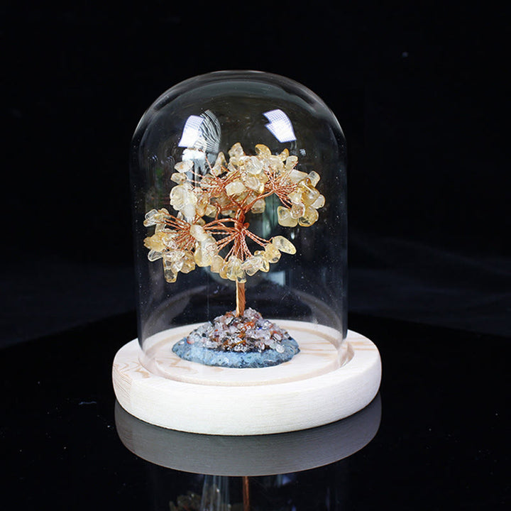Árbol de flores de piedra triturada de cristal natural de Olivenorma, decoración de vidrio