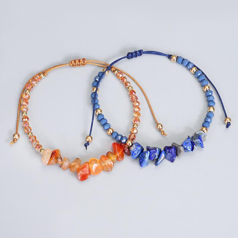 Pulsera de hilo de grava con cristales de Bohemia de Olivenorma 