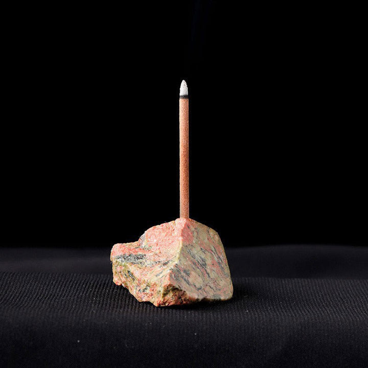 Soporte para varillas de incienso de piedra cruda de cristal de Olivenorma , decoración con piedras preciosas