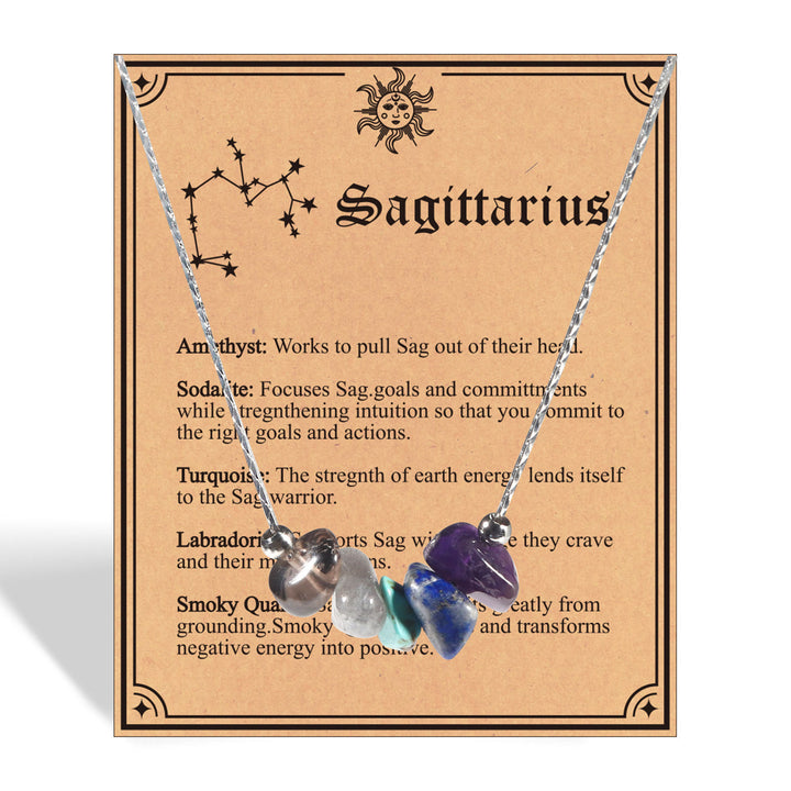 Gargantilla con signo del zodiaco de piedra natural Olivenorma