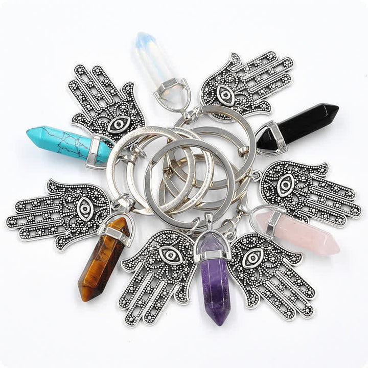 Llavero de cristal con la mano de Fátima inspiradora de Olivenorma