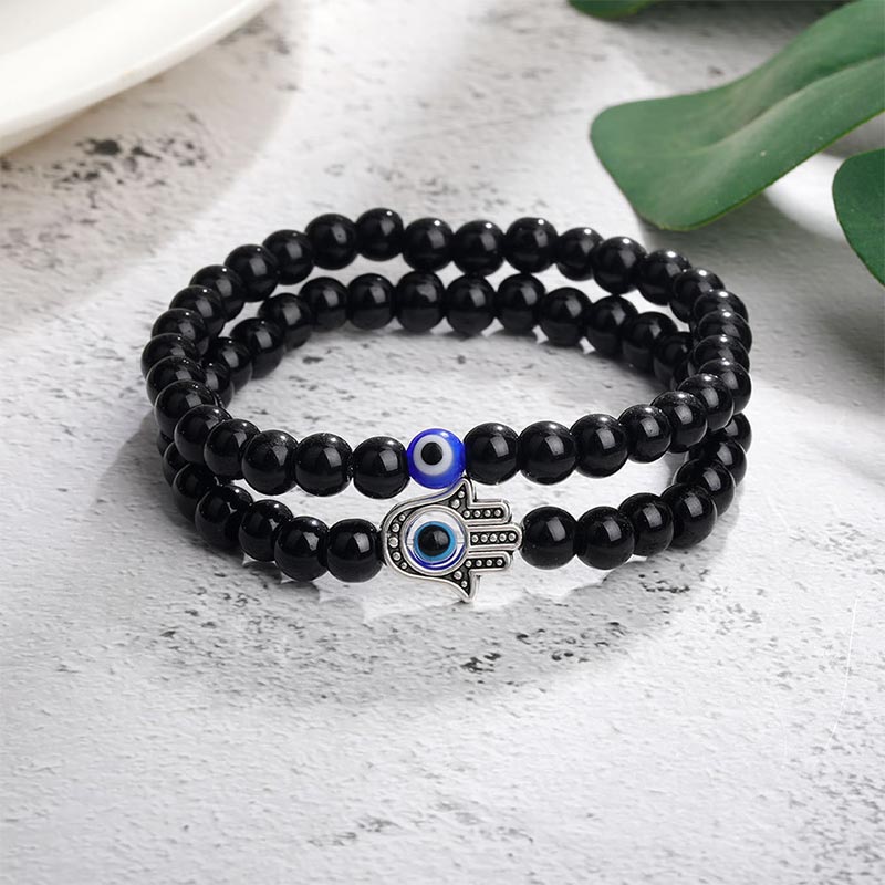 Pulsera de protección con ojo turco y hamsa de Olivenorma 