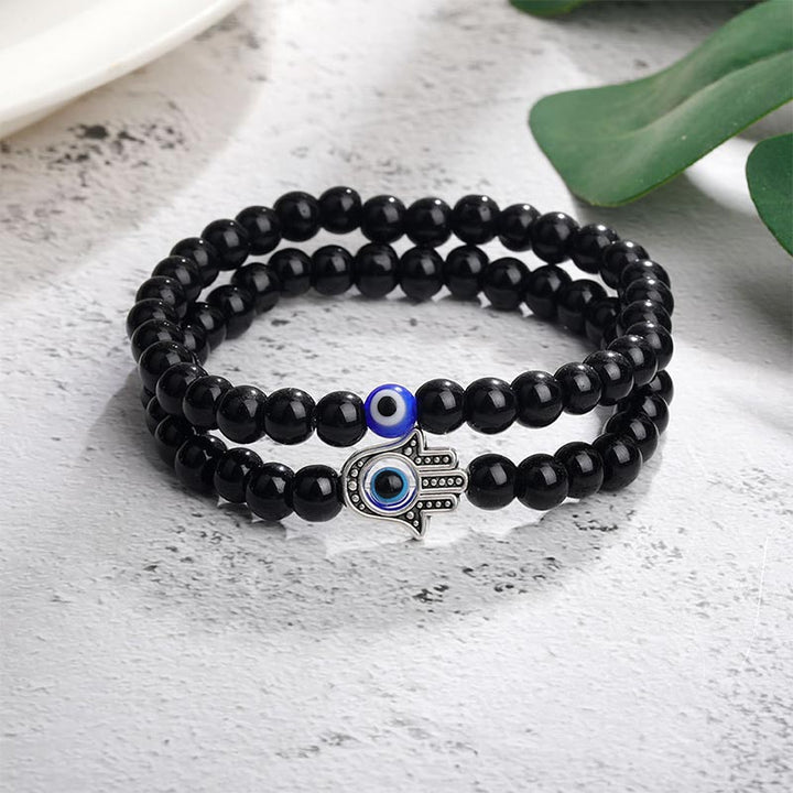 Pulsera de protección con ojo turco y hamsa de Olivenorma 