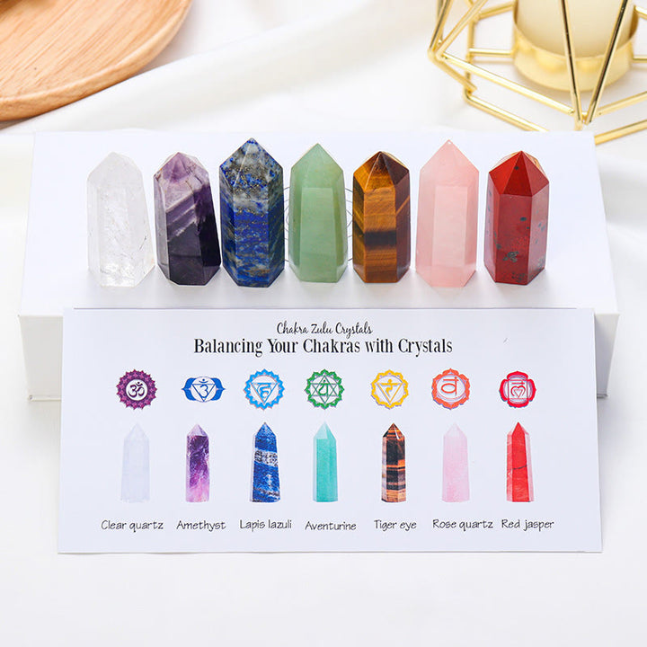 Juego de varitas de cristal decorativas con piedras crudas para chakras de Olivenorma