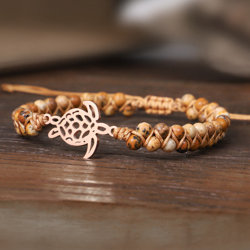 Pulsera de tortuga de piedra natural